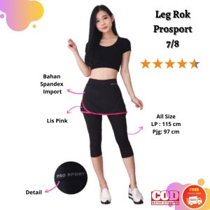 Femme Ols- Rok Legging Wanita / Olahraga / Senam / Yoga / Aerobic / Sepeda