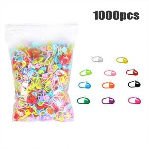 1000Pcs Colorful Plastic Locking Stitch Markers Crochet Knitting Tools Sewing Clips Fabric Pin