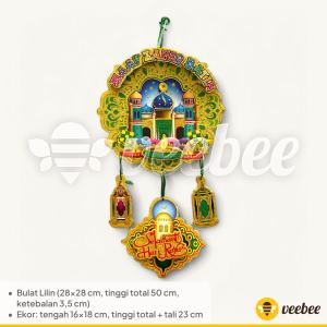 Gambar Gantungan Spons Lebaran Tanggung Lilin Masjid Lentera Keluarga Muslim Dekorasi Hari Raya Idul Fitri