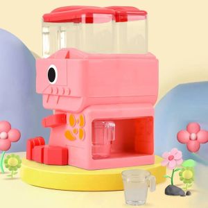 GJ56 Cute Dinosaur Water Dispenser Toy Pink Blue Dual Water Dispenser Juice Dispenser Toy Simulation Toy Cold Warm Water Drinking Fountain Toy Pretend Play Toy