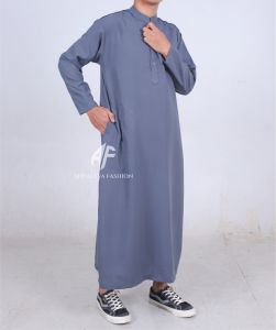 Jubah Pria Dewasa Remaja Model Kancing - Gamis Laki Laki kekinian Muslim Hitam Putih