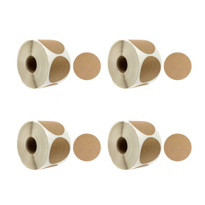 4 Rolls Round Gift Sticker Writeable Labels Round Dot Label Adhesive Sticker for Baking Envelope Bottle and Wedding