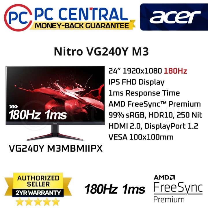 Acer Nitro VG0 VG240Y M3MBMIIPX 24 IPS Full HD Gaming Monitor 180Hz I ...