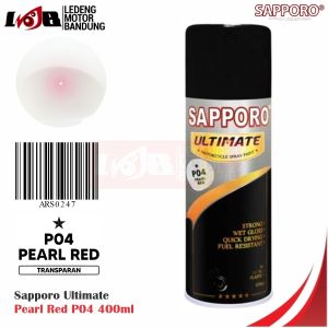 Sapporo Ultimate Pearl Red P04 Transparan Cat Semprot Mutiara Pilok Metal Plastik Aerosol Spray
