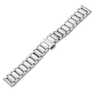 Applicable to Huawei GT3 Samsung watch6 High-end Stainless Steel Watch Strap   iwatch Stamped Metal Watch Strap