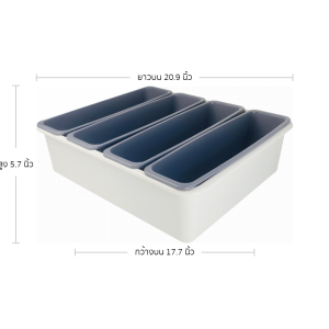 กระถาง กระถางต้นไม้รดน้ำอัตโนมัติสี่เหลี่ยมพืนผ้ากระถางเทายาว 4 ใบ