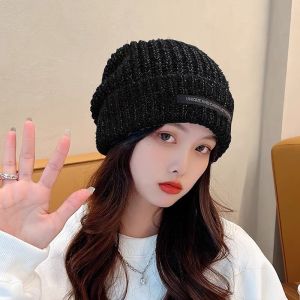 Mũ nón len nữ sinh viên Hàn Quốc thời trang cute trùm đầu chất len dệt kim ấm áp mùa đông màu trơn trẻ trung MULEN09