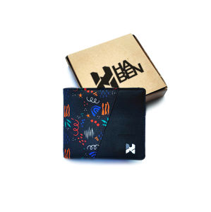 Haben Dompet Lipat Poliester Kanvas Pria Lines