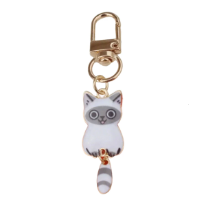 Kim loại tối giản Mèo Móc Chìa Khóa hợp thời trang dây kéo kéo phụ kiện mèo nhỏ Keyring cho các phím túi và quà tặng cá nhân