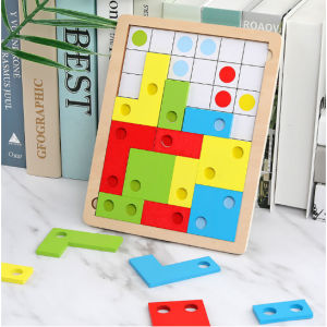 Mainan Edukasi Wooden TETRIS Geometric Thinking Puzzle / Mainan Edukatif Anak Tetris Geometri / Mainan Cocokkan Pola Balok Tetris