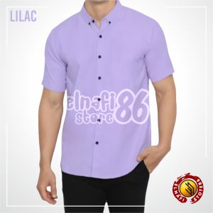 Kemeja Polos Pria Warna Lilac - Casual Kemeja Pria Lengan Panjang & Lengan Pendek Baju Kerja Pria