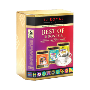 JJ Royal Coffee | Best of Indonesia Drip Filter Coffee Assortment Box (6 Drip Bags) 54g