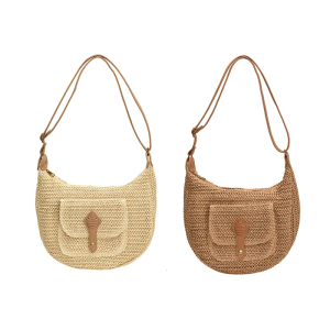 Women Woven Crossbody Bag Shoulder Bag Straw Beach Bag Daily Bag Handmade Messenger Bag Handbag for Travel Vacation