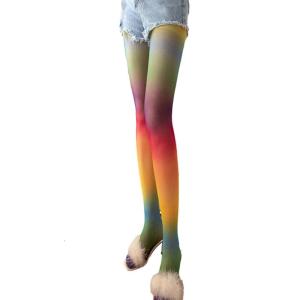 ถุงน่องเต็มตัวของผู้หญิงถุงน่องแบบไล่ระดับสีสำหรับฤดูใบไม้ผลิถุงน่องเอวสูงต้นขาถุงน่องสูงถุงน่องควบคุมแบบเซ็กซี่