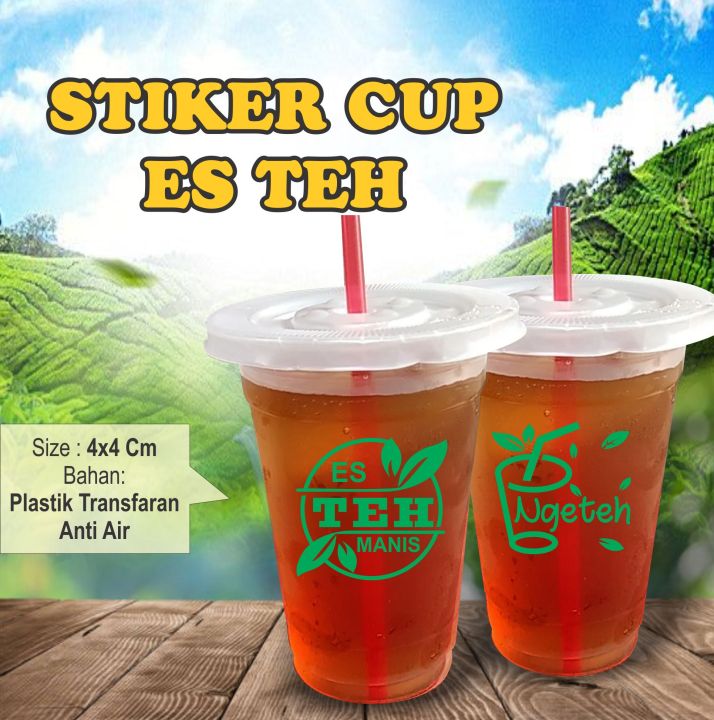 100 Pcs Stiker Cup Es Teh | Lazada Indonesia