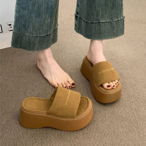 Free Shipping 2026 Summer New Ultra-High Heel Sandals For Women Outdoor Wear Platform Thick-Soled Height-Increasing Flip-Flops Perfect For Petite Women