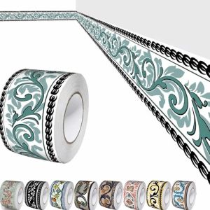 JACAUY 5 Meter Wall Base Self Adhesive Thickened Wall Sticker Fashion Anti-collision Skirting Line Living Room