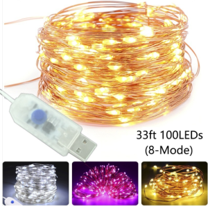 10M 100 LED USB Operated Mini Colorful Fairy Lights Waterproof Christmas Decoration Color Copper Wire String Yellow/White