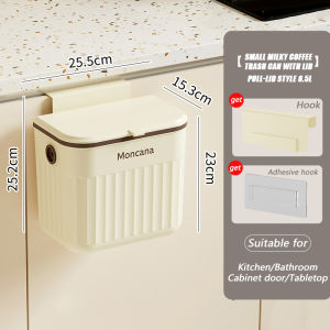 9L/12L Wall Mounted Trash Can with Sliding Lid Waterproof Hanging Garbage Bin for Kitchen Bathroom