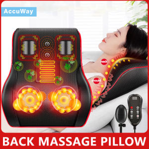 AccuWay Neck Massage Pillow with Heat Knead Shiatsu Air Compress Back Vibrator for Waist Abdomen Calf Body Massage Machine Perfect Gift Used at Home Car Office