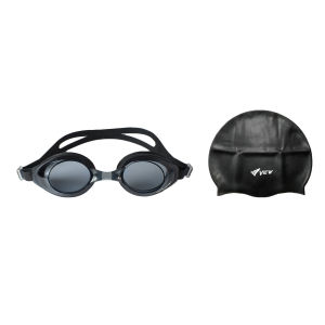 Bộ Kính Bơi VIEW V610 BK (Đen) Chống Sương Mù Chống tia UV Và Nón Bơi View V31 (Đen) - Hàng chính hãng 100% sản xuất tại Nhật Bản
