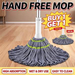 Buy 1 get 1 Mop Rotating Telescopic Magic Mop Lazy Mop Absorbs Water And Dust Floor Cleaning Tool