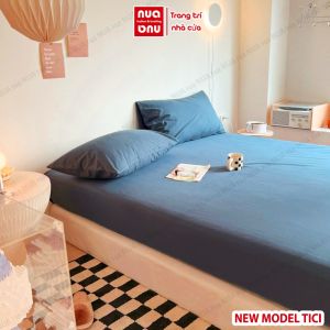 Bộ Ga Gối Cotton Tici Đanh Mịn Không Bai Xù Bộ Ga Nệm M6/M8 Phong Cách Hàn quốc Cao Cấp(Ga + 2 vỏ gối)