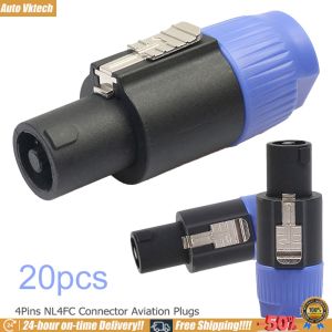20pcs Audio Cable Adapter Connectors 4 Pole NL4FC Locking Connectors for Studio Monitors and PA Speakers