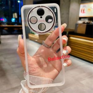 Case For Vivo X100 Pro X100Pro VivoX100 Pro Vivox100Pro 5G Phone Casing Back Cover Soft TPU Silicone Flexible Plating Transparent Clear Shockproof Bumper Acrylic Camera L