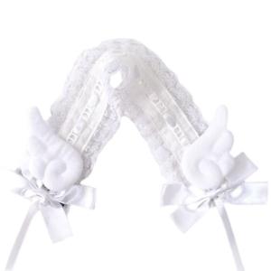 Womens hóa trang thành hầu gái Dây Buộc Tóc Gothic Headband với ren dễ thương cánh & bowknots lolitas Phụ kiện tóc cho Đảng hiển thị