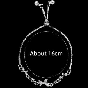 Korean Elegant Shining Bow Zircon Bracelet for Women Y2K Sweet Crystal Charm Butterfly Bracelets Wedding Party Jewelry Gift