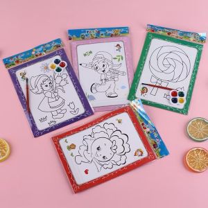 7E(SCH422）ชุดภาพระบายสี พร้อมสี และพู่กันระบายสี ชุดศิลปะ ภาพระบายสี ฝึกระบายสี