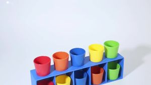 Montessori Early Education Teaching Aids Set 3-6 Childrens Educational Toys Color Classification Cognition Color Matching Cup Game Parent-Child Interactive Tabletop Game Kindergarten Early Education Toys and Teaching Aids