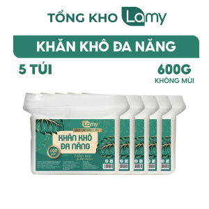 TỔNG KHO_Combo 05 túi khăn khô đa năng cao cấp Lamy 600G không chất huỳnh quang an toàn cho bé