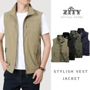 ZITY Mens Vest Sleeveless Jacket Outdoor Casual Waterproof jacket M-6XL