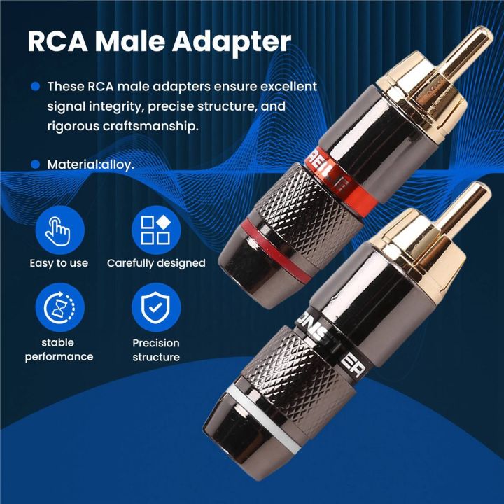 (LBI1)%20Monster%2024Pcs%20Rca%20Male%20Adapter%20Solder%20Connector%20For%20Audio%20Video%20Cctv%20Ip%20Camera%20Security%20Coaxial%20Cable%20Solderness%20-%20Image%205