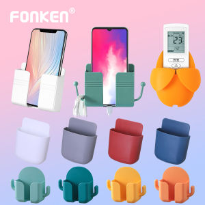 FONKEN เครื่องชาร์จติดผนังกล่องเก็บของที่วางโทรศัพท์รีโมทคอนโทรล Mount Organizer โทรศัพท์มือถือแขวนขาตั้งชาร์จ Hook Bracket