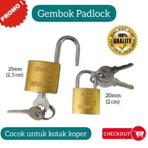 Gembok Kunci Koper 25 mm Tas Kecil Mini Gembok Kuning  25mm Anti Maling Anti Karat Key Lock Koper Travel Padlock Lemari Laci