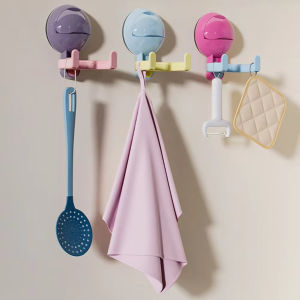 1Pcs Suction Cup Hook Dopamine Double Head Hook Bathroom Punch Free Hooks Multifunctional Storage Rack