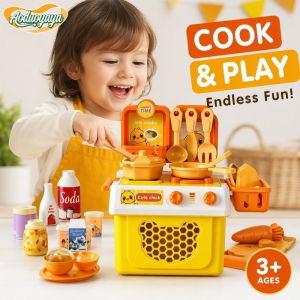 Aoduoyaya Kids Kitchen Toy Set Pretend Play Little Duck Cooking Educational Plastic Role Play Girls Boys
