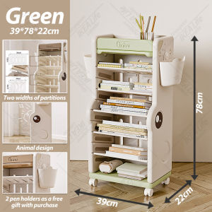 NEST Bookshelf With Wheels Childrens Book shelf Multi-Functional Organizer Magazine Rack Storage Shelf