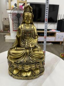 Tượng phật bà quan âm bồ tát bằng đồng cao 40cm rộng 22cm nặng khoảng 4.4kg