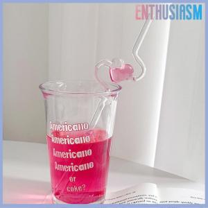 【Enthusiasm】🌟🌟【Hot Sale】🎈 หลอดแก้วใสรูปหัวใจน่ารักทนความร้อนสำหรับเด็กผู้หญิงหลอดแก้วใสสำหรับดื่มน้ำผลไม้ใช้ในบ้านใช้ซ้ำได้