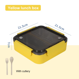 Lunch Box / Kotak Bekal Stainless 1200ML 2 Sekat Free Sendok&Garpu Kotak Bekal Kh0036 -SC