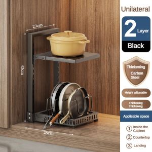 [SG Stock] KESOL Adjustable Pot Rack Pot Holder Under Sink Kitchen Storage Organiser Stainless Steel