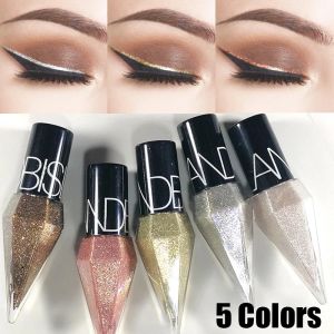 Natural style 5 Colors Diamond Glitter Liquid Eyeliner Long Lasting Mini Eyeshadow Quick Dry Waterproof Silver Gold Makeup Eye Liner Cosmetic