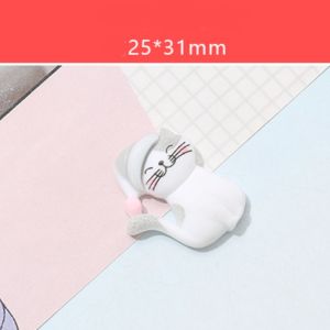 Sticker jibbitz gắn dép sục Crocs mèo trắng đeo khăn khỉ hồng ngộ nghĩnh