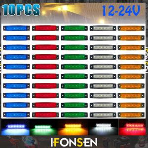 10PCS 6LED Side Marker Light 12/24V Indicator Light Rear side Marker Light for Truck Trailer Boat Bus Lorry LED Marker Light