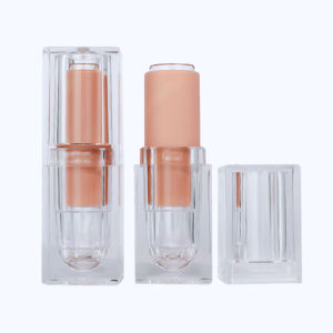 VCH 12.1mm Pink Crystal Transparent Matte Cosmetic Empty Lipstick Bottles Lip Balm Tube Refillable Containers Square Lipstick Tube