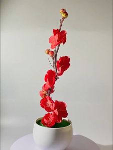 Colorful Plum Blossom ArtificialFlower Bonsai for Home Decor Indoor or Outdoor Decoration